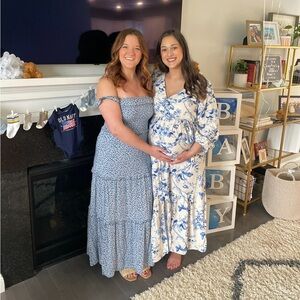 Chic Blue Floral Maxi Dress